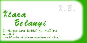 klara belanyi business card